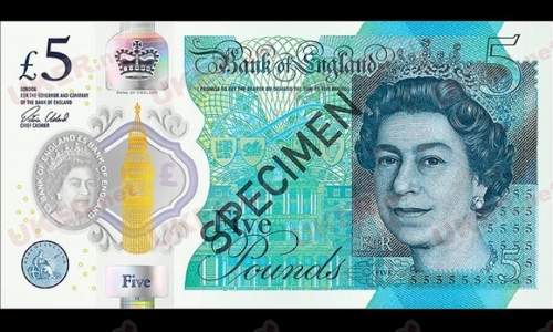 英国将发行塑料055英镑钞票atm提款机全得换